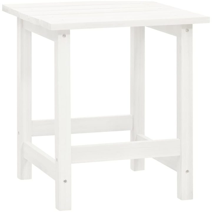 Adirondackstol med bord massivt granträ vit vidaXL – bild 8