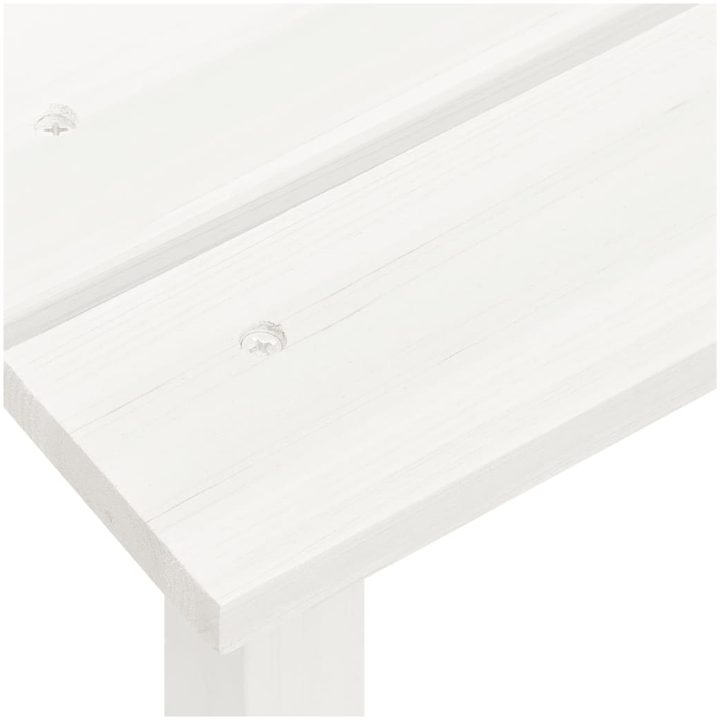 Adirondackstol med bord massivt granträ vit vidaXL – bild 10