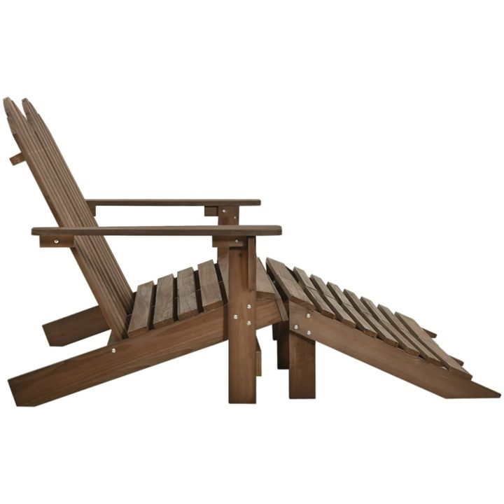 Adirondackstol med fotpall 2-sits brun granträ vidaXL – bild 3