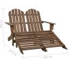 Adirondackstol med fotpall 2-sits brun granträ vidaXL – miniatyr 8
