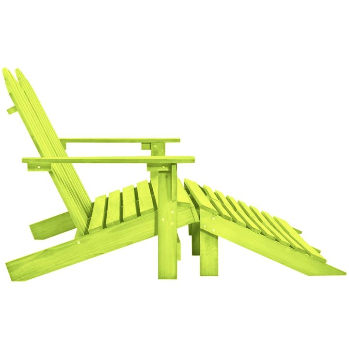 Adirondackstol med fotpall 2-sits granträ grön vidaXL – bild 3
