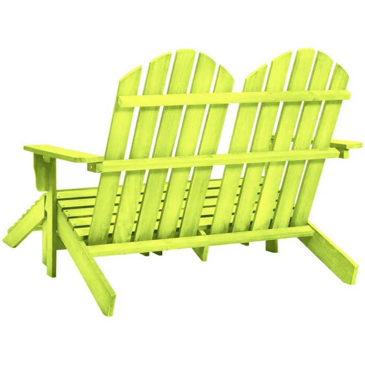 Adirondackstol med fotpall 2-sits granträ grön vidaXL – bild 4