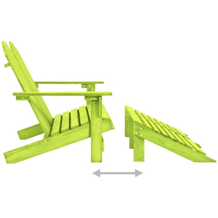 Adirondackstol med fotpall 2-sits granträ grön vidaXL – bild 5