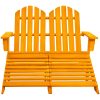 Adirondackstol med fotpall 2-sits granträ orange vidaXL – miniatyr 2