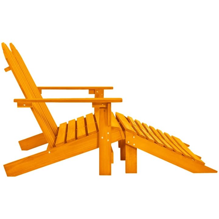 Adirondackstol med fotpall 2-sits granträ orange vidaXL – bild 3