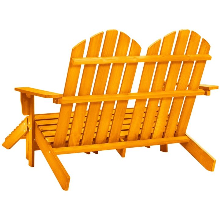 Adirondackstol med fotpall 2-sits granträ orange vidaXL – bild 4