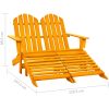 Adirondackstol med fotpall 2-sits granträ orange vidaXL – miniatyr 8