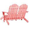 Adirondackstol med fotpall 2-sits granträ rosa vidaXL – miniatyr 4