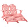 Adirondackstol med fotpall 2-sits granträ rosa vidaXL – miniatyr 1