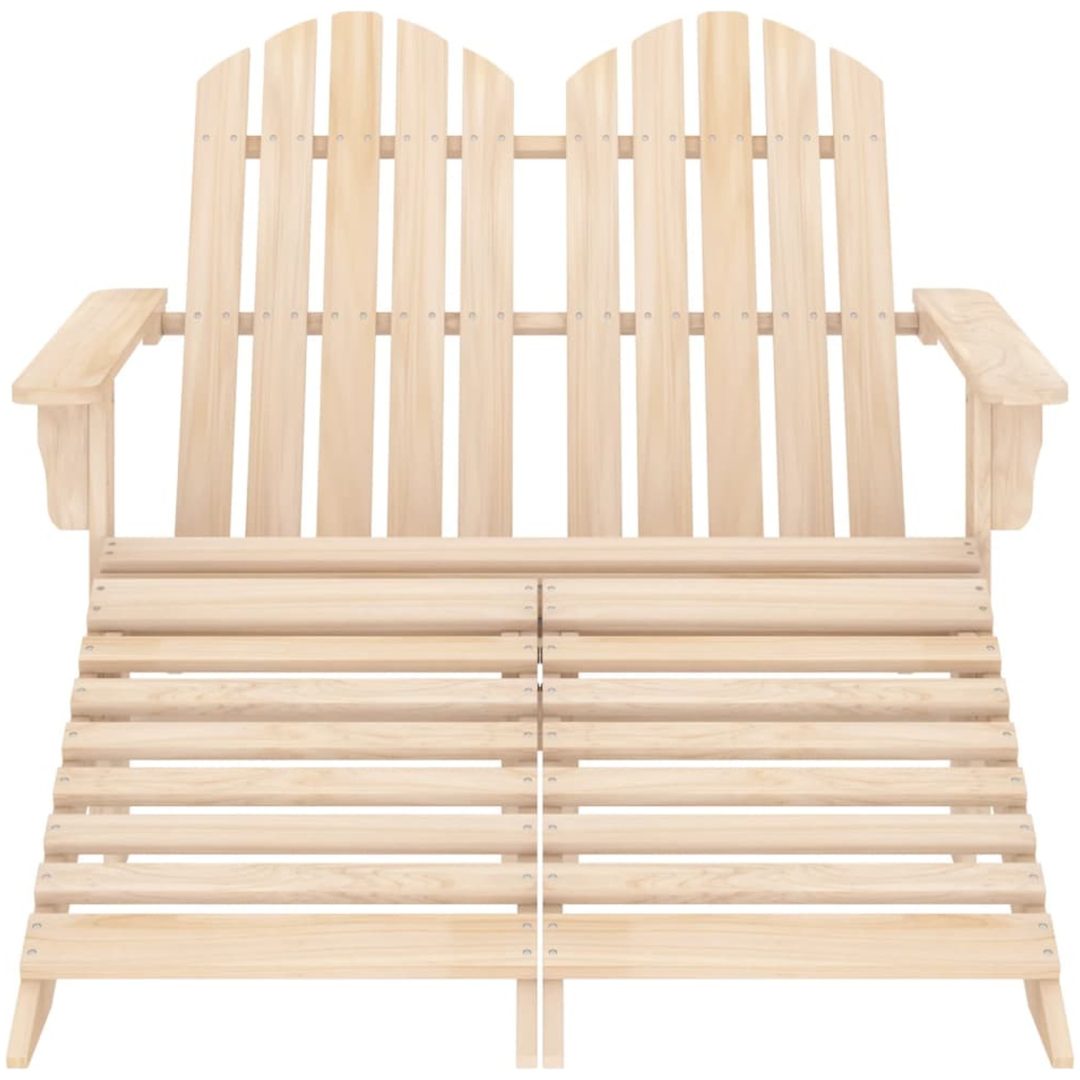 Adirondackstol med fotpall 2-sits granträ vidaXL – bild 2