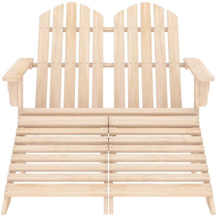 Adirondackstol med fotpall 2-sits granträ vidaXL – bild 2