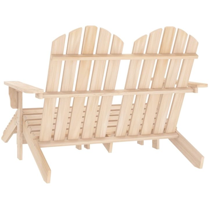 Adirondackstol med fotpall 2-sits granträ vidaXL – bild 4