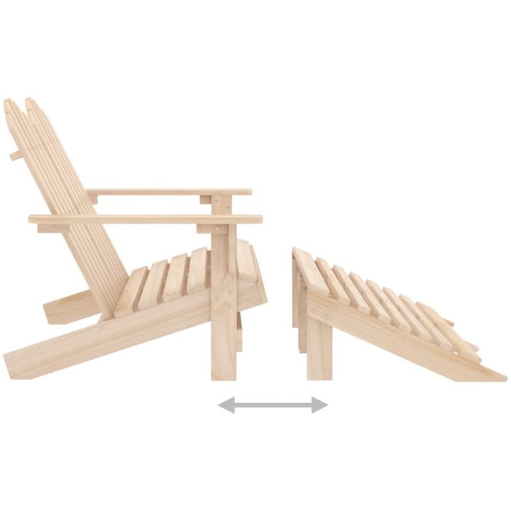 Adirondackstol med fotpall 2-sits granträ vidaXL – bild 5