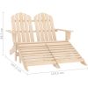 Adirondackstol med fotpall 2-sits granträ vidaXL – miniatyr 8