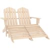 Adirondackstol med fotpall 2-sits granträ vidaXL – miniatyr 1