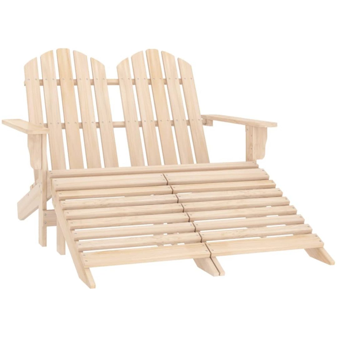 Adirondackstol med fotpall 2-sits granträ vidaXL