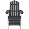 Adirondackstol med fotpall HDPE antracit vidaXL – miniatyr 3