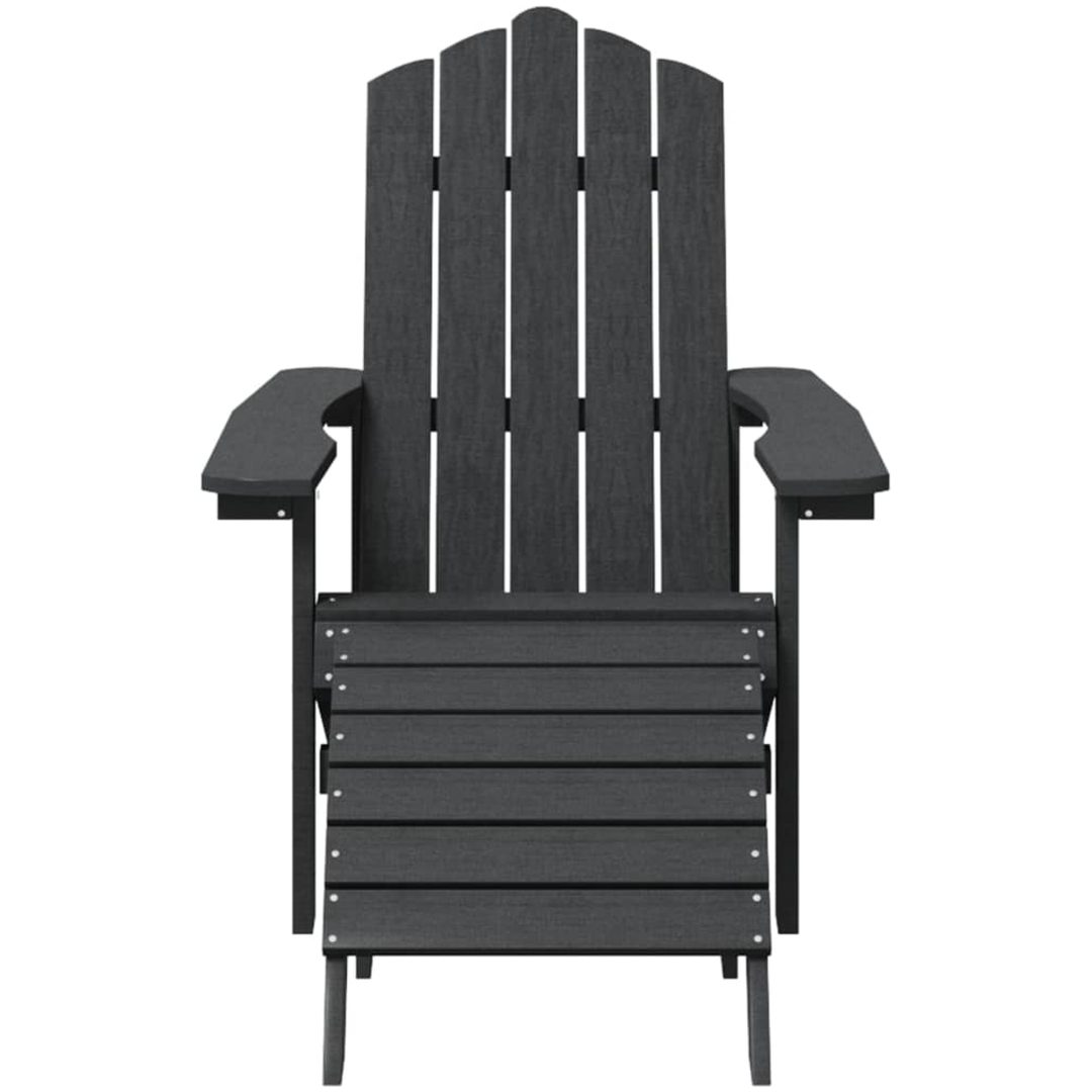 Adirondackstol med fotpall HDPE antracit vidaXL – bild 3