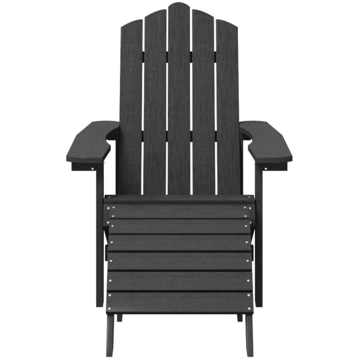 Adirondackstol med fotpall HDPE antracit vidaXL – bild 3