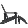 Adirondackstol med fotpall HDPE antracit vidaXL – miniatyr 4