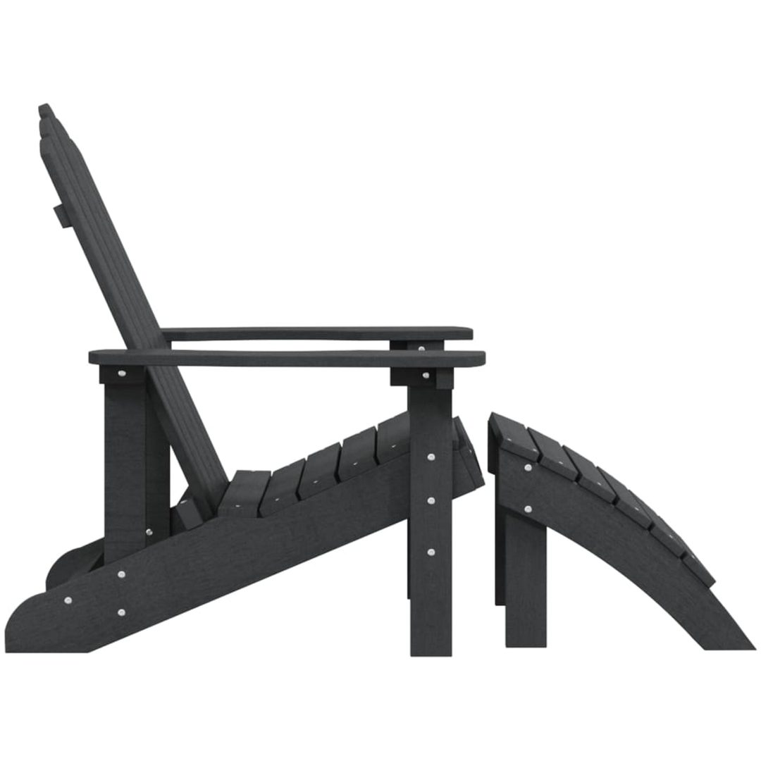 Adirondackstol med fotpall HDPE antracit vidaXL – bild 4