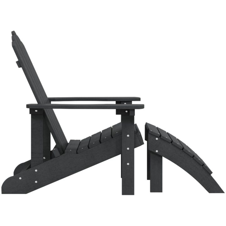 Adirondackstol med fotpall HDPE antracit vidaXL – bild 4