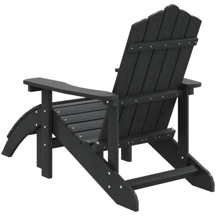 Adirondackstol med fotpall HDPE antracit vidaXL – bild 5