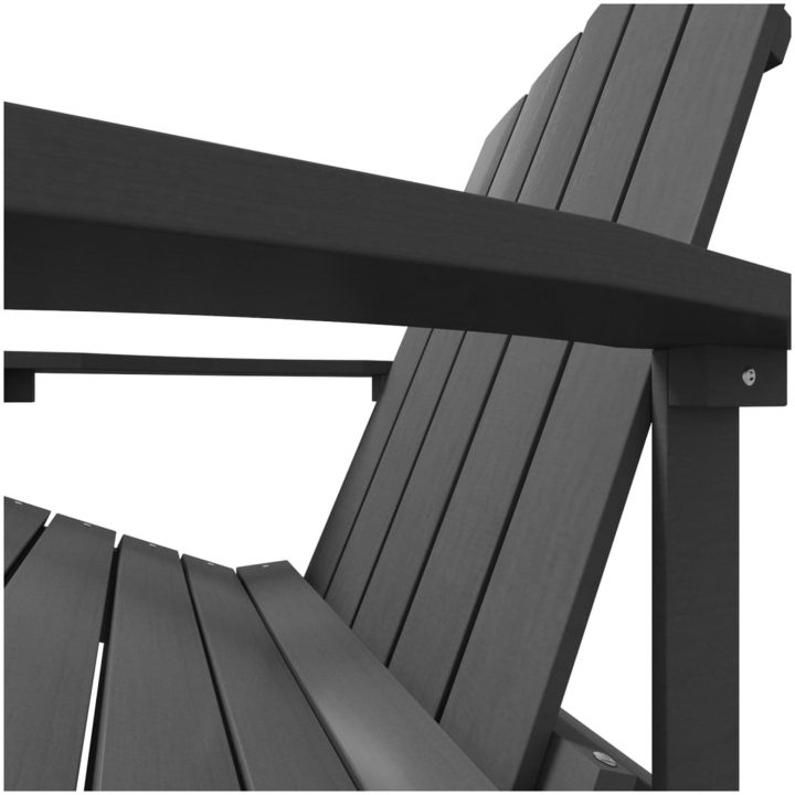 Adirondackstol med fotpall HDPE antracit vidaXL – bild 6