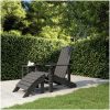 Adirondackstol med fotpall HDPE antracit vidaXL – miniatyr 1