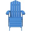 Adirondackstol med fotpall HDPE aquablå vidaXL – miniatyr 3