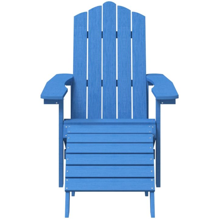 Adirondackstol med fotpall HDPE aquablå vidaXL – bild 3