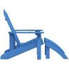 Adirondackstol med fotpall HDPE aquablå vidaXL – miniatyr 4