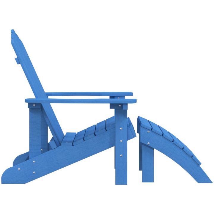 Adirondackstol med fotpall HDPE aquablå vidaXL – bild 4