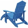 Adirondackstol med fotpall HDPE aquablå vidaXL – miniatyr 5