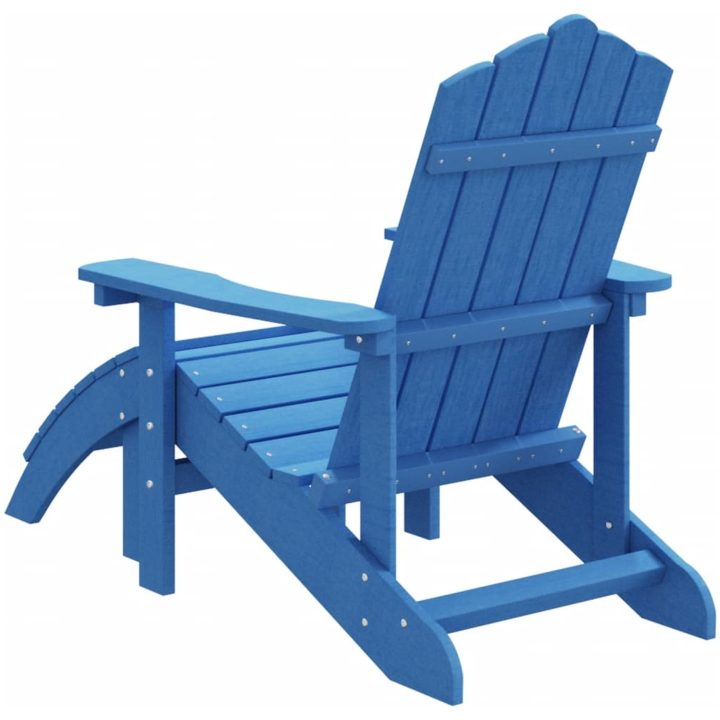 Adirondackstol med fotpall HDPE aquablå vidaXL – bild 5