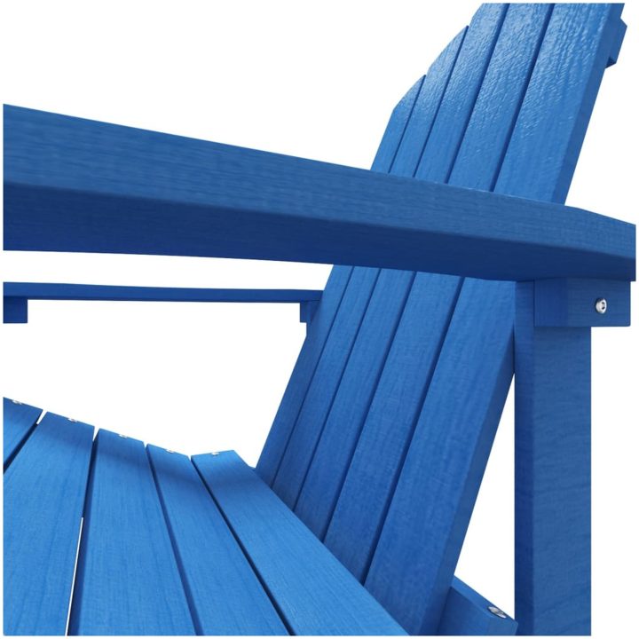 Adirondackstol med fotpall HDPE aquablå vidaXL – bild 6