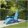 Adirondackstol med fotpall HDPE aquablå vidaXL – miniatyr 1
