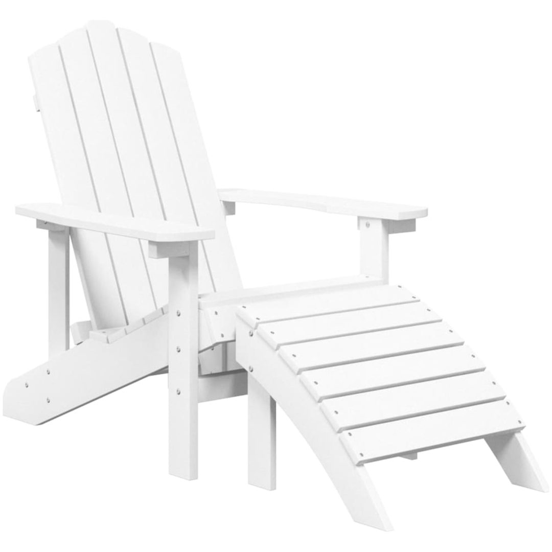 Adirondackstol med fotpall HDPE vit vidaXL – bild 2