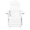 Adirondackstol med fotpall HDPE vit vidaXL – miniatyr 3