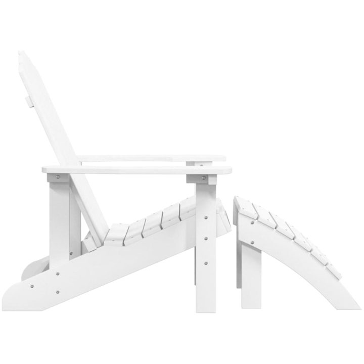 Adirondackstol med fotpall HDPE vit vidaXL – bild 4
