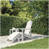 Adirondackstol med fotpall HDPE vit vidaXL – miniatyr 1