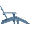 Adirondackstol med fotpall massivt granträ blå vidaXL – miniatyr 3