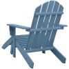 Adirondackstol med fotpall massivt granträ blå vidaXL – miniatyr 4
