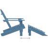 Adirondackstol med fotpall massivt granträ blå vidaXL – miniatyr 5