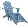 Adirondackstol med fotpall massivt granträ blå vidaXL – miniatyr 8