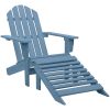 Adirondackstol med fotpall massivt granträ blå vidaXL – miniatyr 1