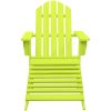 Adirondackstol med fotpall massivt granträ grön vidaXL – miniatyr 2