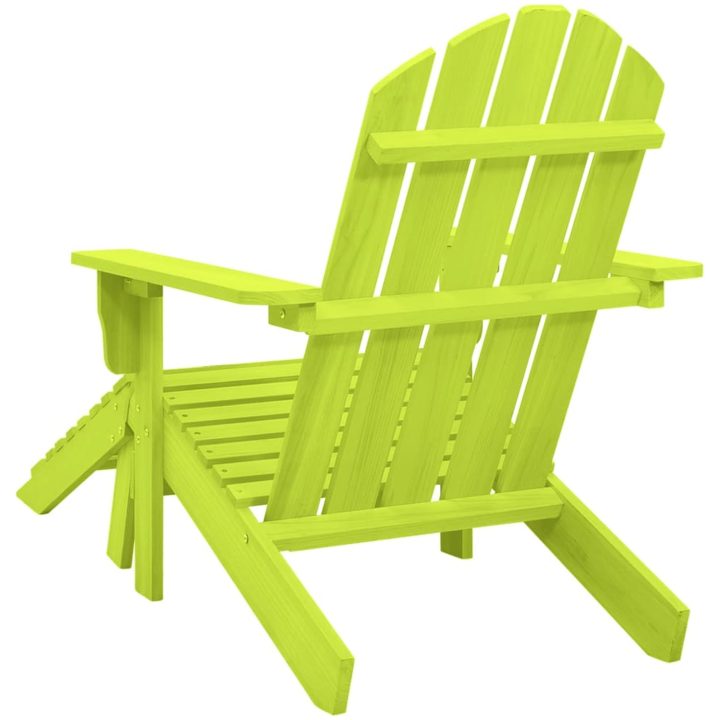 Adirondackstol med fotpall massivt granträ grön vidaXL – bild 4