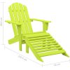 Adirondackstol med fotpall massivt granträ grön vidaXL – miniatyr 8
