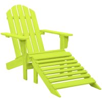 Adirondackstol med fotpall massivt granträ grön vidaXL